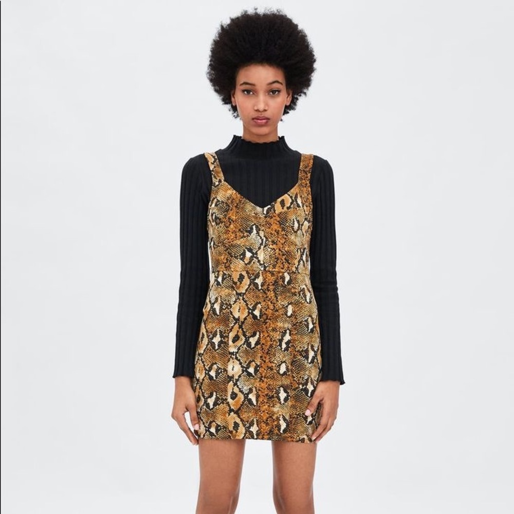 Zara snake print body con dress